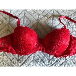 Sexy Women’s Red Demi Push Up Bra